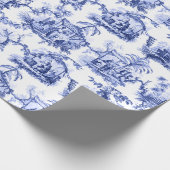 Papier Cadeau Chinoiserie bleu Toile (Coin)