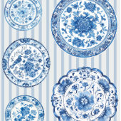 Papier Cadeau Chinoiserie Blue White Plates All Occasion 
