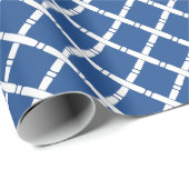 Papier Cadeau Chinoiserie Chic Bamboo | Bleu et blanc (Coin rond)
