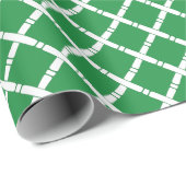 Papier Cadeau Chinoiserie Chic Bamboo | Vert et blanc (Coin rond)