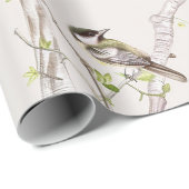 Papier Cadeau Chinoiserie florale rose (Coin rond)