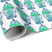 Papier Cadeau Chinoiserie Ginger Jar Jars  (Coin rond)