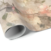 Papier Cadeau Chinoiserie Orange Sherbet Collage (Coin rond)