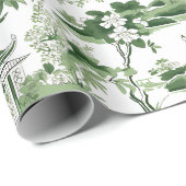 Papier Cadeau Chinoiserie Orient Peinture Paysage Découpage (Coin rond)