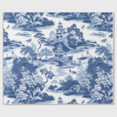 Papier Cadeau Chinoiserie Oriental Paysage Peinture (Plat)