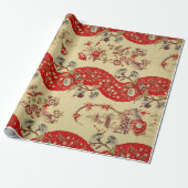 Papier Cadeau Chinoiserie pour Noël (Déroulé)