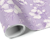 Papier Cadeau Chinoiserie Violet Clair (Coin rond)