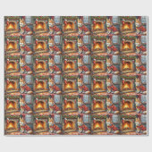 Papier Cadeau Chinook Sitting by Fireplace with Christmas Lights (Plat)