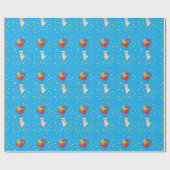Papier Cadeau Chiot avec ballons (Plat)