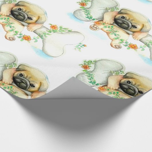 Papier Cadeau Chiot avec os (Coin)