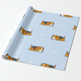 Papier Cadeau Chiot Beagle couché