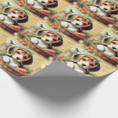 Papier Cadeau Chiot Beagle vintage (Coin)