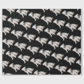 Papier Cadeau Chiot blanc de Pitbull de bébé (Plat)