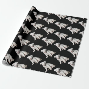 Papier Cadeau Chiot blanc de Pitbull de bébé