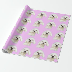 Papier Cadeau Chiot blanc #Maltese
