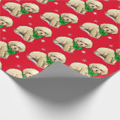 Papier Cadeau Chiot de caniche dans une boîte de Noël (Coin)
