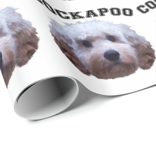 Papier Cadeau Chiot de Cockapoo (Coin rond)