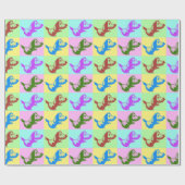Papier Cadeau Chiot de dessin (Plat)
