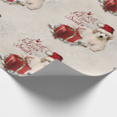 Papier Cadeau Chiot de Noël de Grands Pyrénées (Coin)