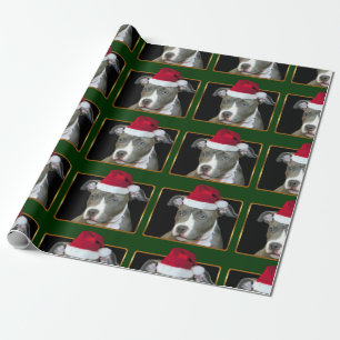 Papier Cadeau Chiot de Noël Pitbull