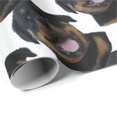 Papier Cadeau chiot de rottweiler (Coin rond)