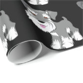 Papier Cadeau Chiot de Schnauzer miniature (Coin rond)