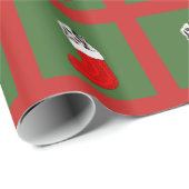 Papier Cadeau Chiot et chaussette (Coin rond)