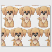 Papier Cadeau Chiot Golden Retriever (Plat)
