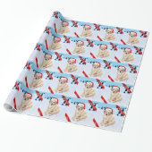 Papier Cadeau Chiot jaune de Labrador de Noël (Déroulé)