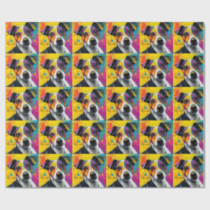 Papier Cadeau Chiot Mignon Chien Drôle Mixte Média Animal De Com