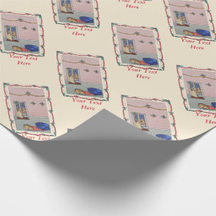 Papier Cadeau chiot mignon se cachant de l'art de chanteurs de