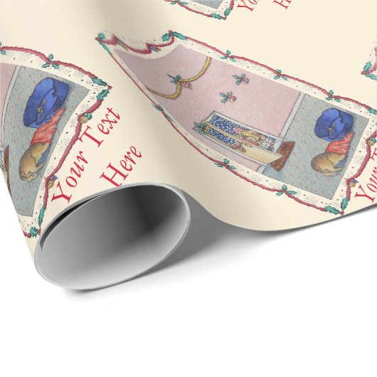 Papier Cadeau chiot mignon se cachant de l'art de chanteurs de (Coin rond)