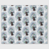 Papier Cadeau Chiot Rottweiler Noël (Plat)