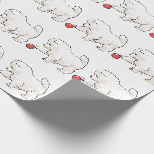 Papier Cadeau Chiot Samoyé