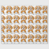 Papier Cadeau Chiot sur pierre de marbre (Plat)