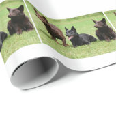 Papier Cadeau Chiots australiens de Kelpie (Coin rond)