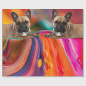 Papier Cadeau Chiots Bouledogue français French Bulldog (Plat)