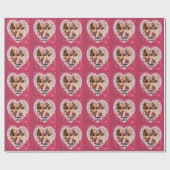 Papier Cadeau Chiots Cocker Spaniel Saint-Valentin (Plat)