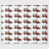 Papier Cadeau Chiots dalmatiens avec le camion de pompiers (Plat)