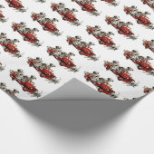 Papier Cadeau Chiots dalmatiens avec un camion de pompiers de (Coin)