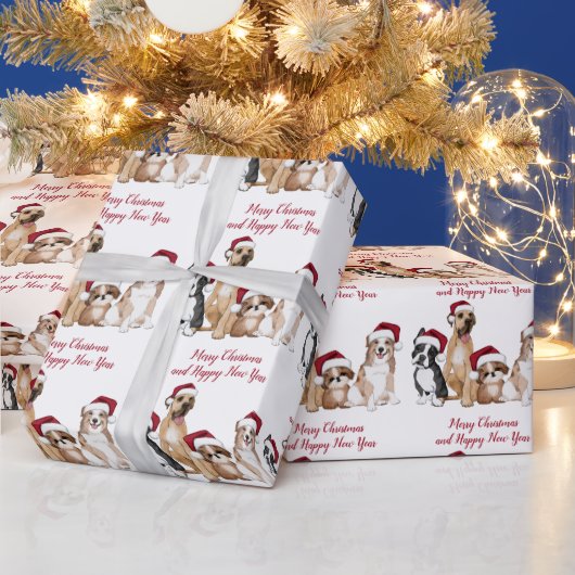 Papier Cadeau Chiots de Noël (Vacances)