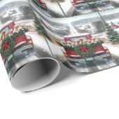 Papier Cadeau Chiots de Noël Golden Retriever (Coin rond)