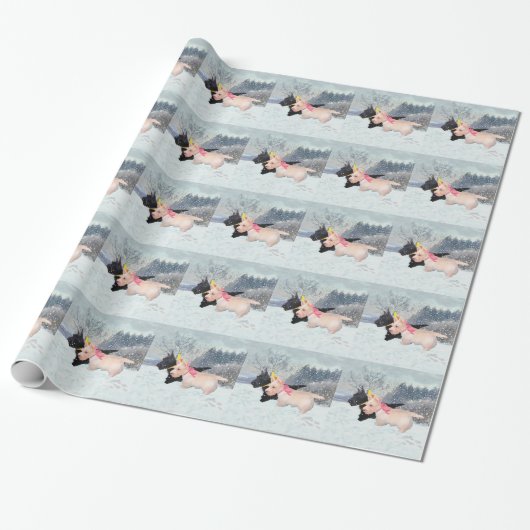 Papier Cadeau Chiots écossais (Déroulé)