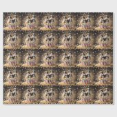 Papier Cadeau Chiots Espagnols Cavaliers De Couleur Tri, (Plat)