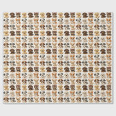 Papier Cadeau Chiots Mignons (Plat)