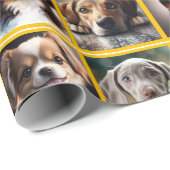 Papier Cadeau Chiots Partout (Coin rond)