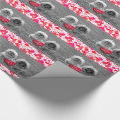 Papier Cadeau Chiots Pekingese souhaitant Heureuse Sainte-Valent (Coin)