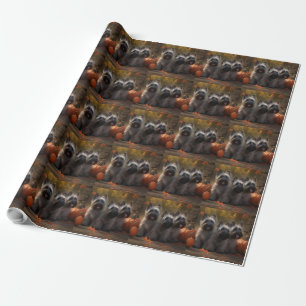 Papier Cadeau Chiots Terrier Skye Délice d'Automne Citrouille 