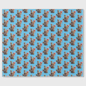 Papier Cadeau Chipmunk Avec Pine Cone Tree (Plat)