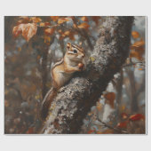 Papier Cadeau Chipmunk dans une décomposition d'arbre (Plat)